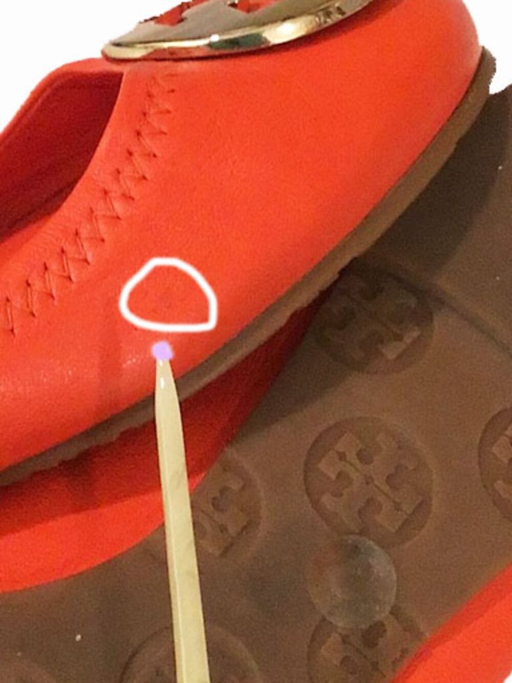 TORY BURCH Vibrant Orange Leather Minnie Ballet Flats Size 7 -Same Day Shipping* - Picture 10 of 10